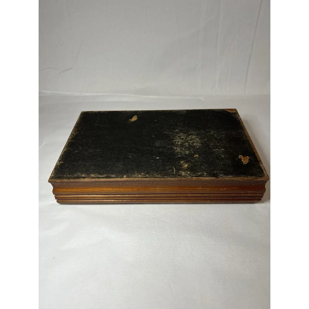Vintage 1847 Roger's Bros Wood Display Case Box With 6 Nice Wood Handle Knives